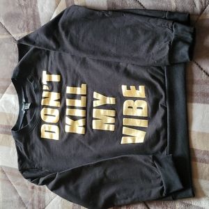 Forever 21 Black Sweatshirt with Gold Print